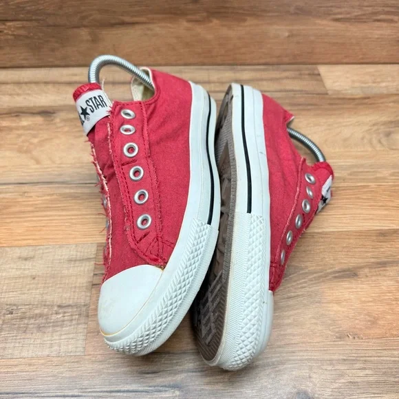 Converse All Star Fire Engine Red Canvas Side Aplix women 8 - Picture 5 of 9